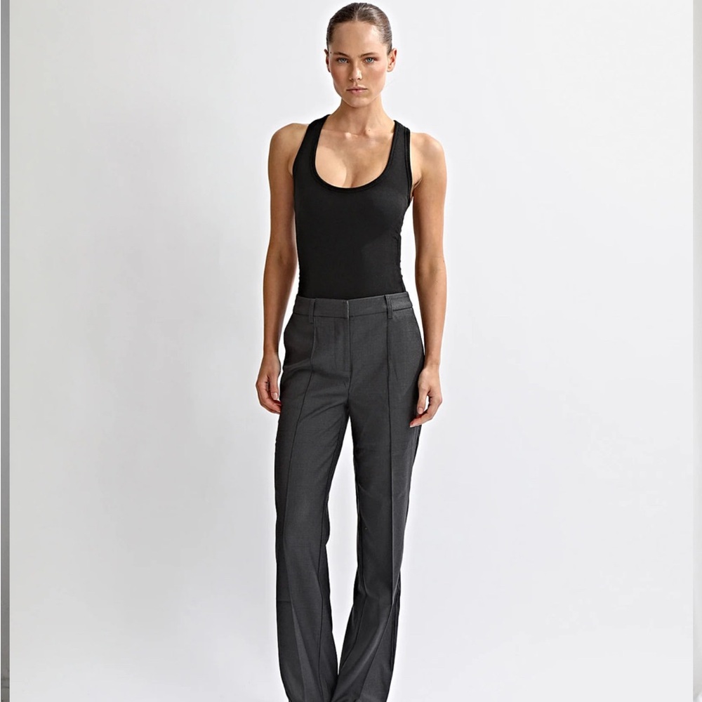 One Mile Benny Dark Grey Straight-Leg Dress Trousers